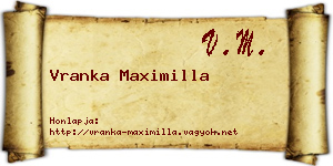 Vranka Maximilla névjegykártya